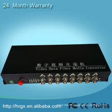 FC conector 20 km de fibra óptica digital 16 canales de video convertidor
